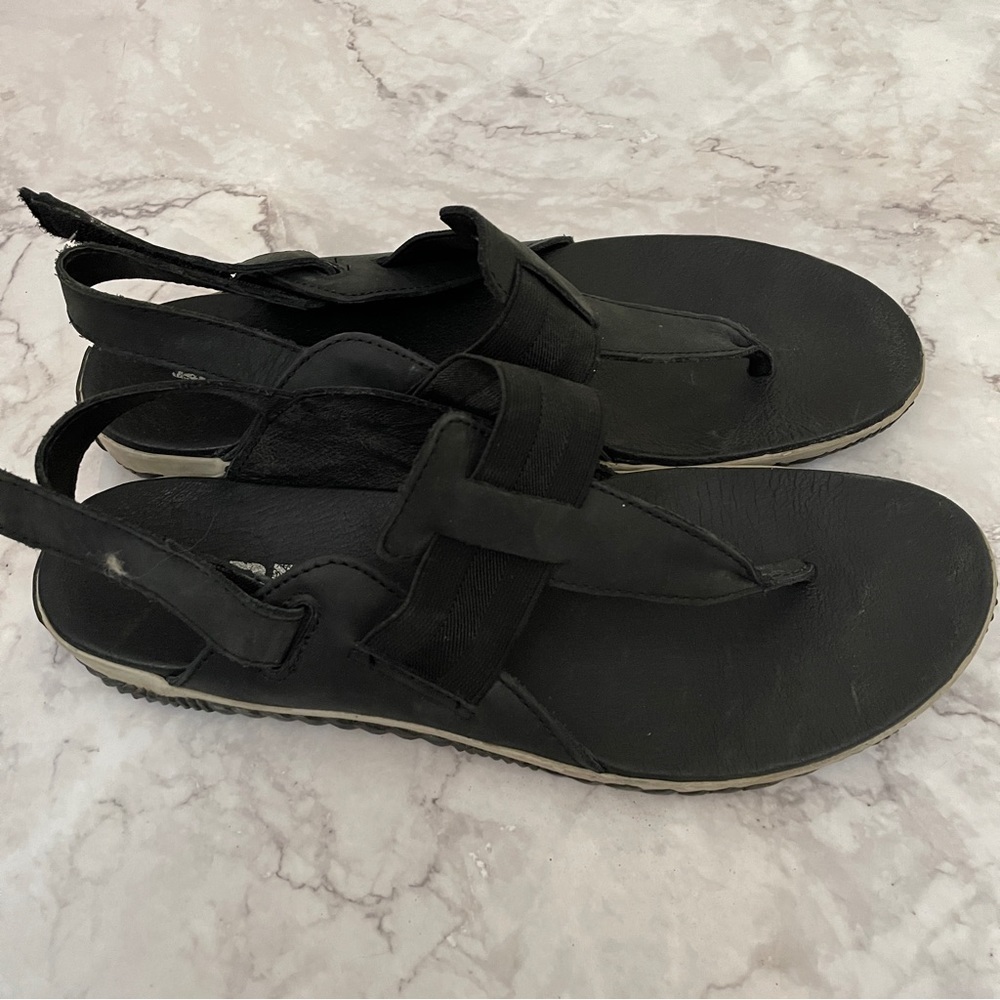 Sorel Size 10 Out N About Black Leather Slingback Thong Sandals NL 3259-010 shoe - Picture 10 of 13